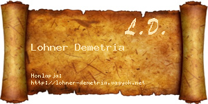 Lohner Demetria névjegykártya